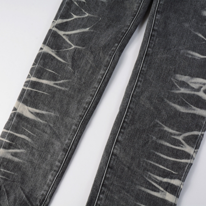 Purple Gradient Grey Ripped Jeans