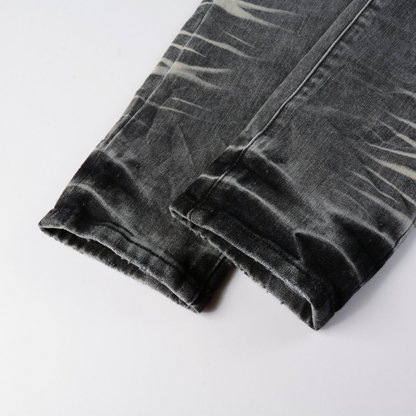 Purple Gradient Grey Ripped Jeans