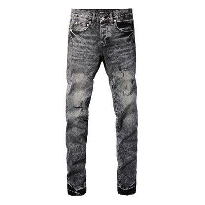 Purple Grey Ripped Jeans
