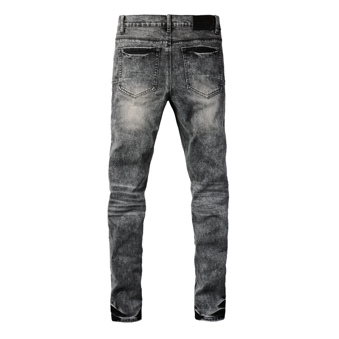 Purple Grey Ripped Jeans