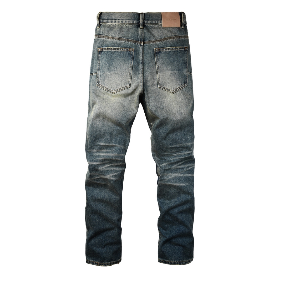 Purple Flared Blue Jeans