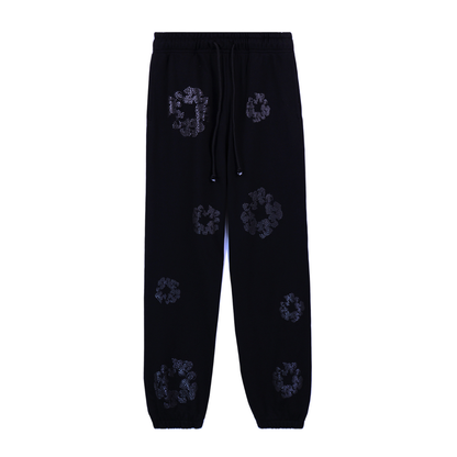 Denim Trs Diamonds Full Black Pants
