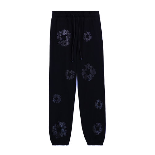 Denim Trs Diamonds Full Black Pants