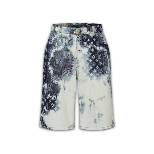 Monogram Bandana Denim Shorts