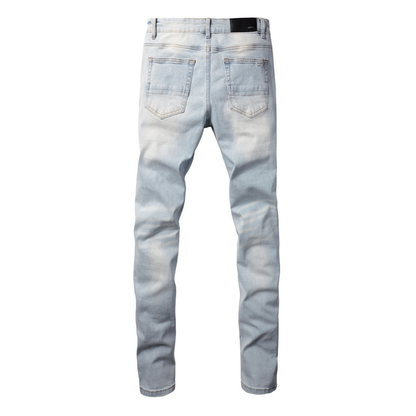 Amr Ripped Light Blue Diamonds Jeans