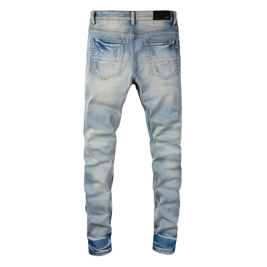 Amr Black Patch Jeans