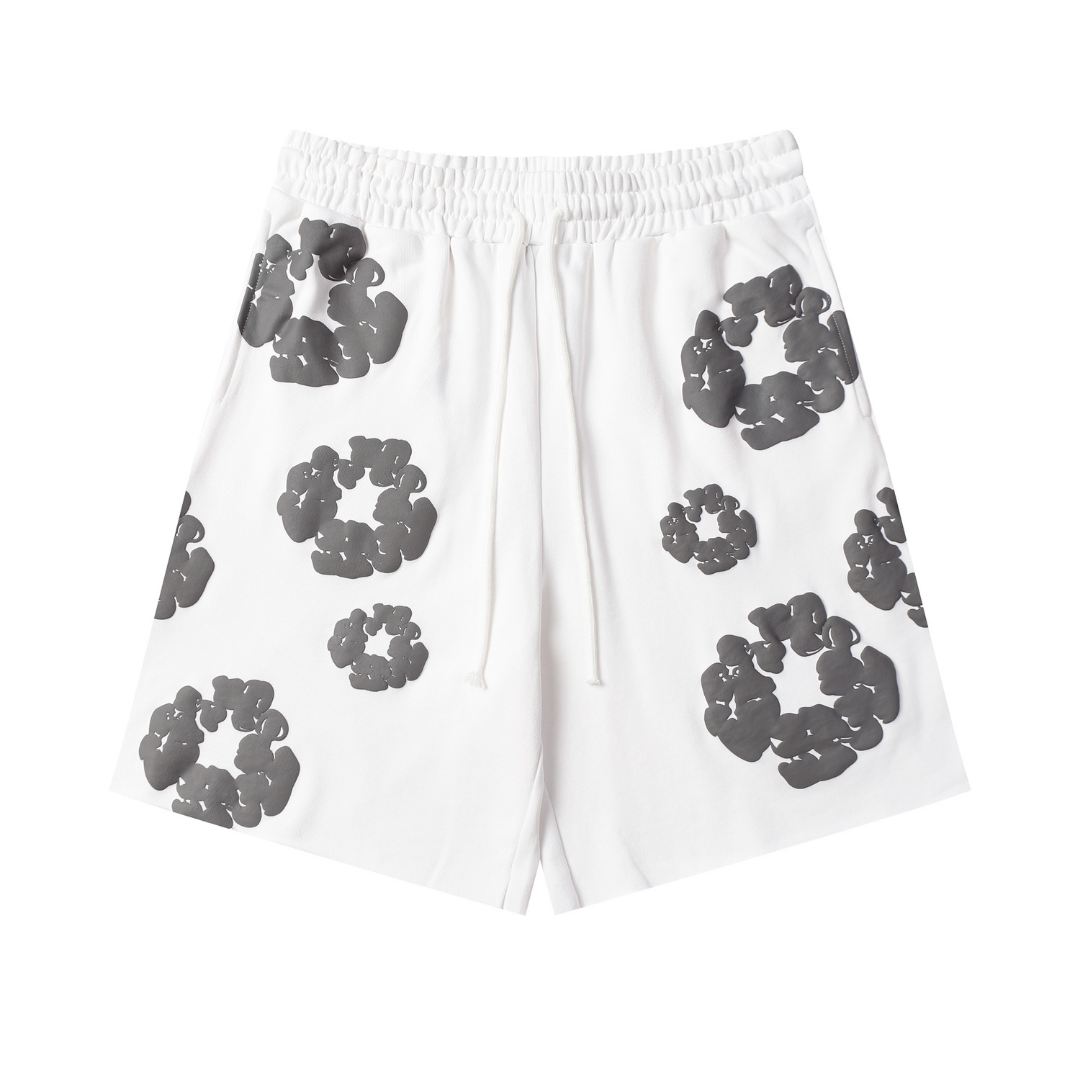 Denim Trs White Grey Short set