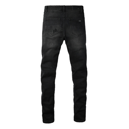 Amr Blue Ripped Patch Jeans