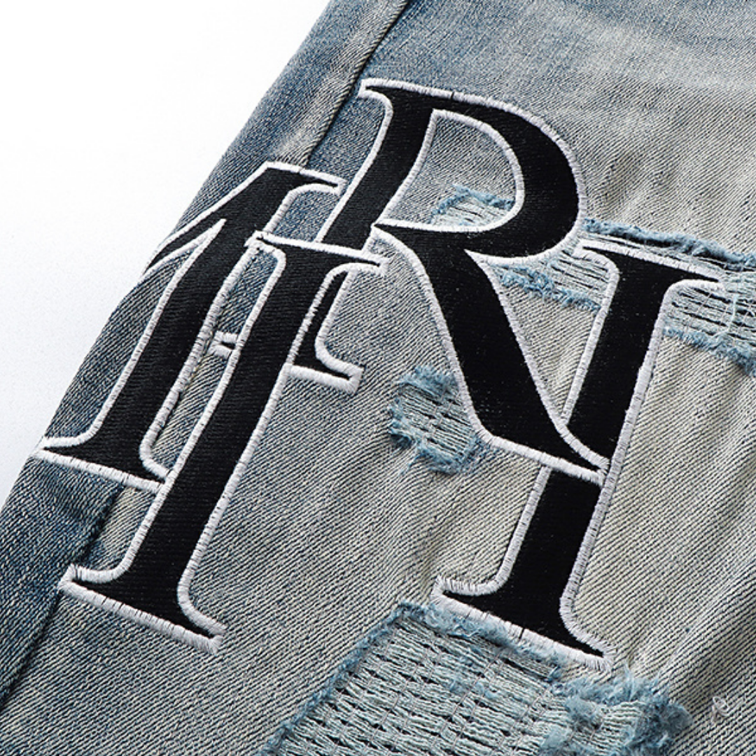 Amr Black Staggered Jeans