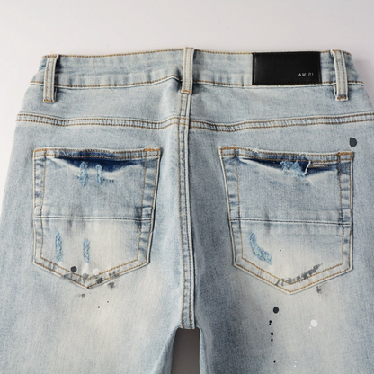 Amr Paint Ripped Jeans