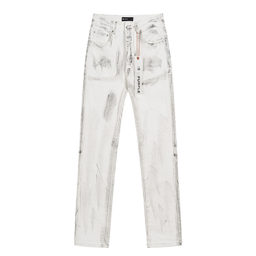 Purple White Distressed Jeans