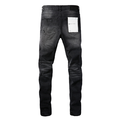 Purple Ripped Black Jeans