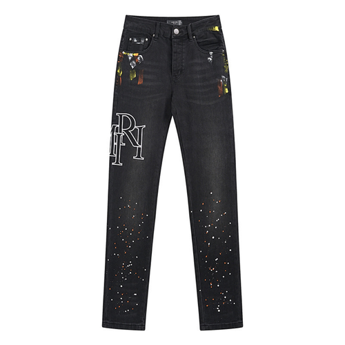Amr Staggered Logo Jeans