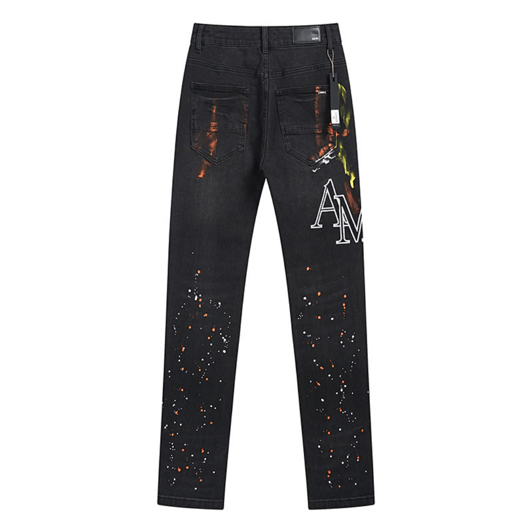 Amr Staggered Logo Jeans
