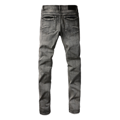 Purple Grey Ripped Jeans