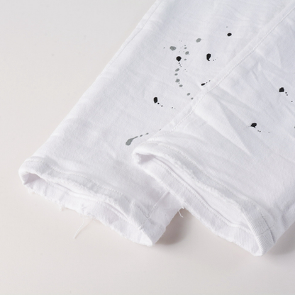Purple White Paint Jeans