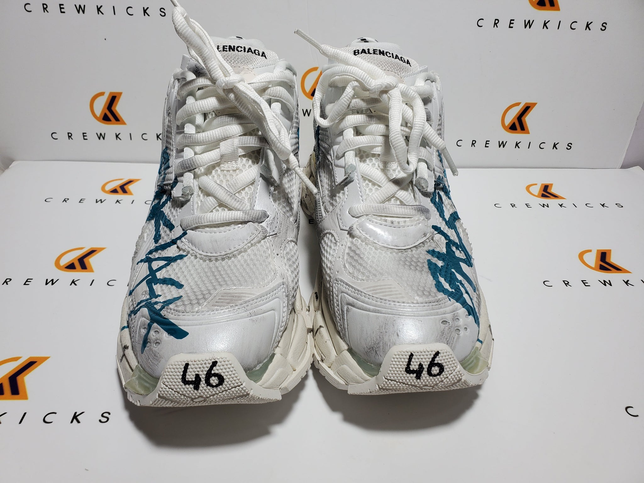 BALENCI Runner Graffiti White Blue